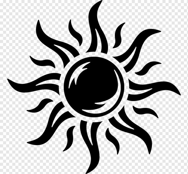 Солнышко контур на прозрачном фоне