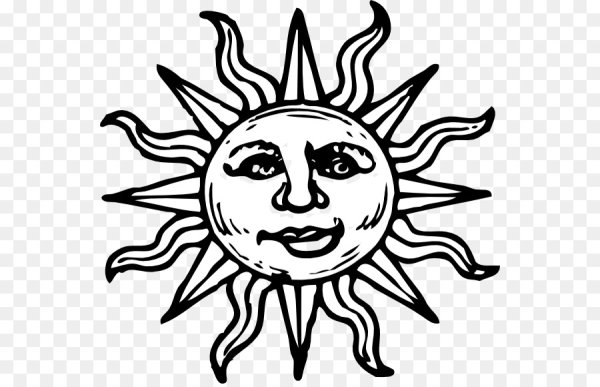 Солнце графический рисунок