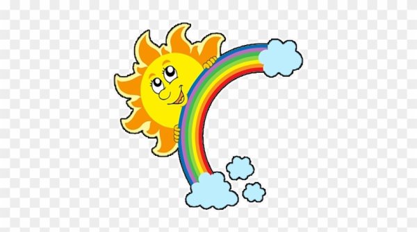 Тучка с солнышком с радугой