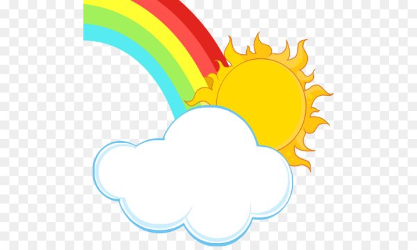 Радуга солнышко и облака