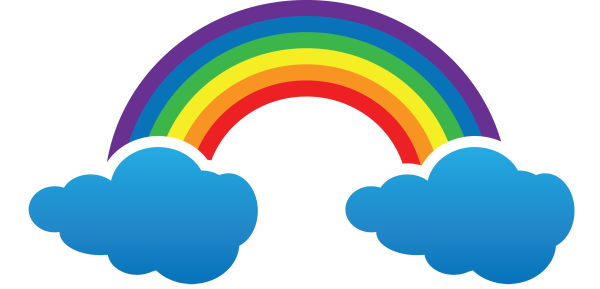 Радужное облако на прозрачном фоне