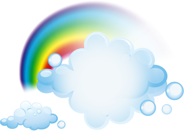 Радужное облако на прозрачном фоне