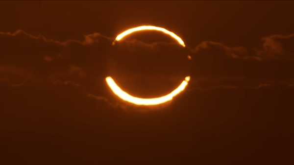 Солнечное затмение в небе