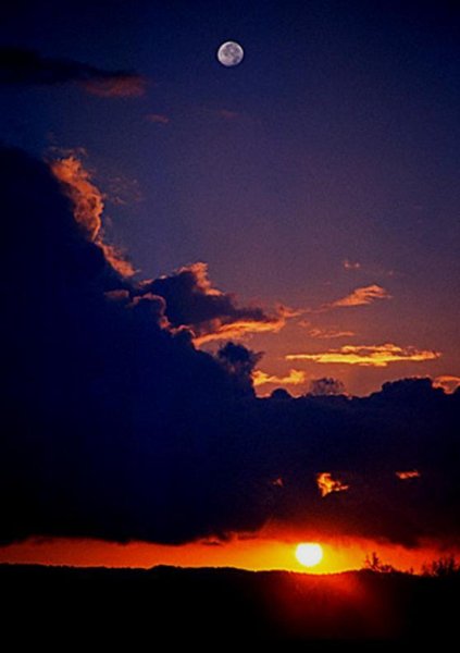 Луна и солнце одновременно