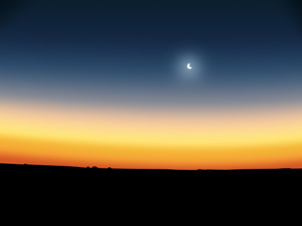 Солнце и Луна на небе