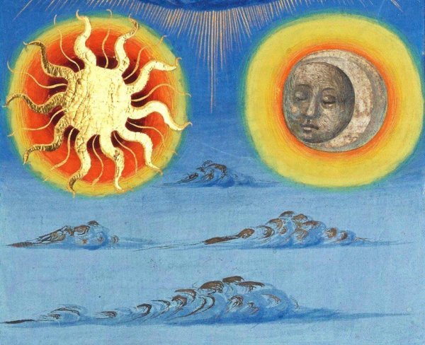 Картина солнце и Луна