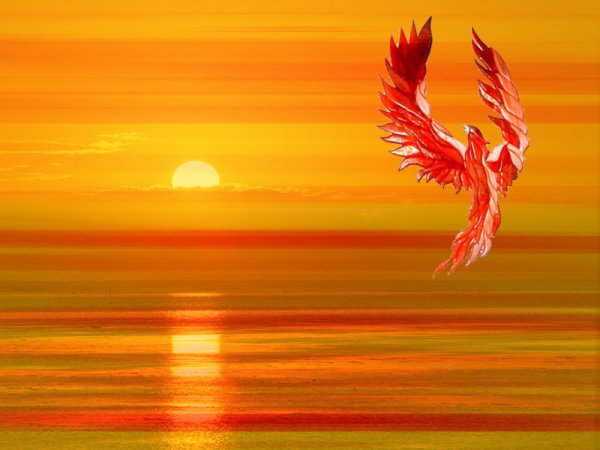 Орел в небе над горами