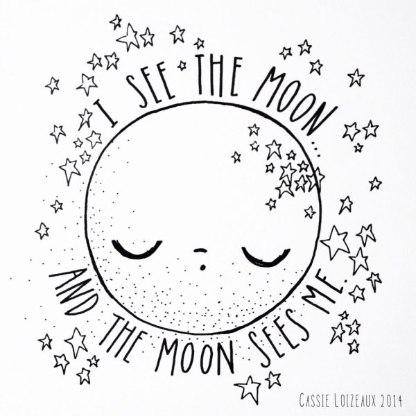 Рисунки для скетчбука лёгкие Луна