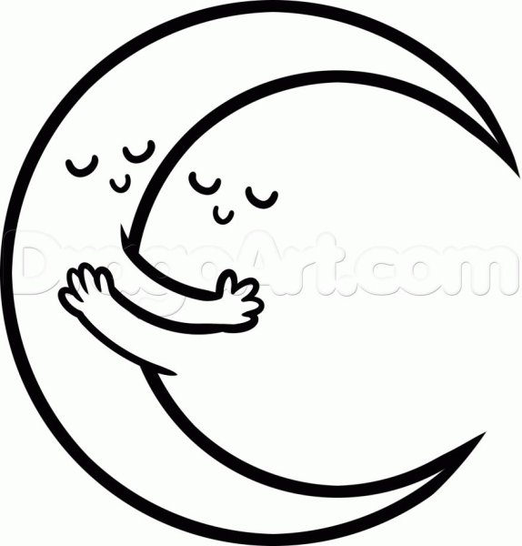 Месяц рисунок карандашом