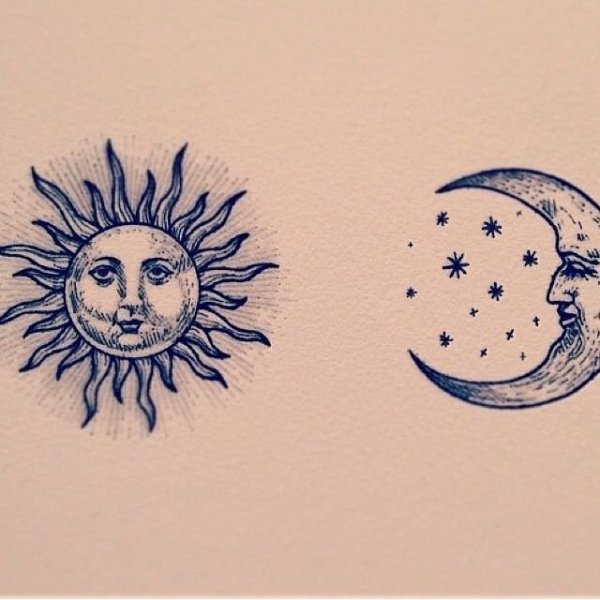 Солнце и Луна эскиз