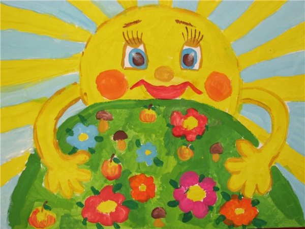 Солнечный день рисование