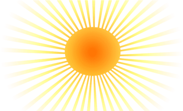 Солнце с длинными лучами