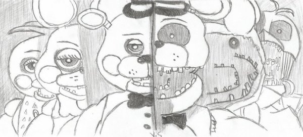 ФНАФ 2 рисунки для срисовки