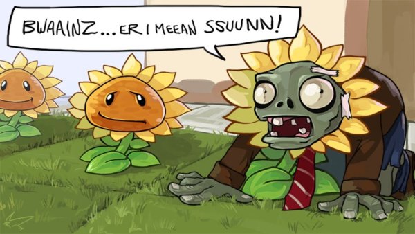 Plants vs Zombies подсолнух