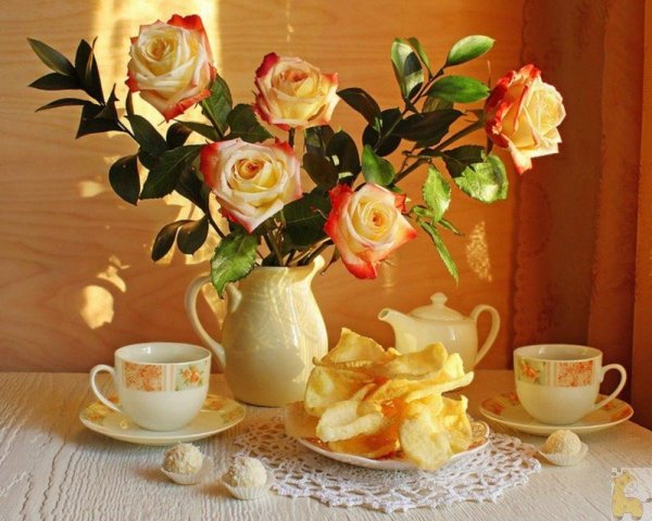 Шикарные цветы с добрым утром