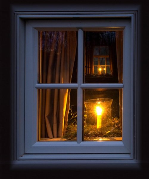 Окно вечер