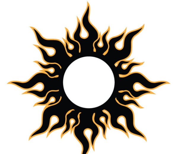 Солнце вектор тату