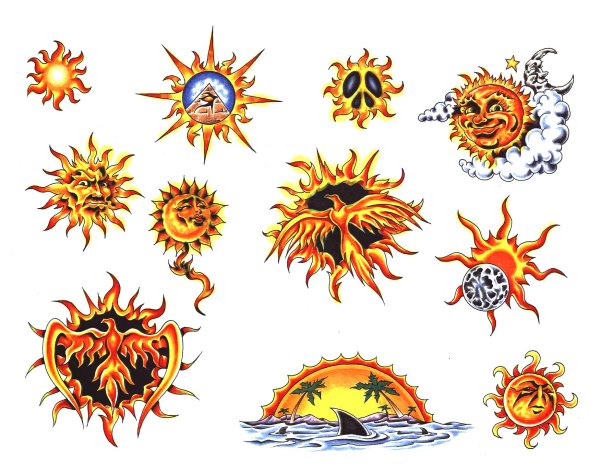 Символ солнца тату