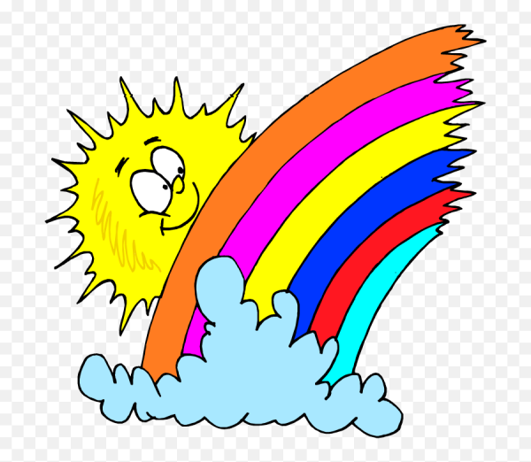 Фон с радугой и облаками