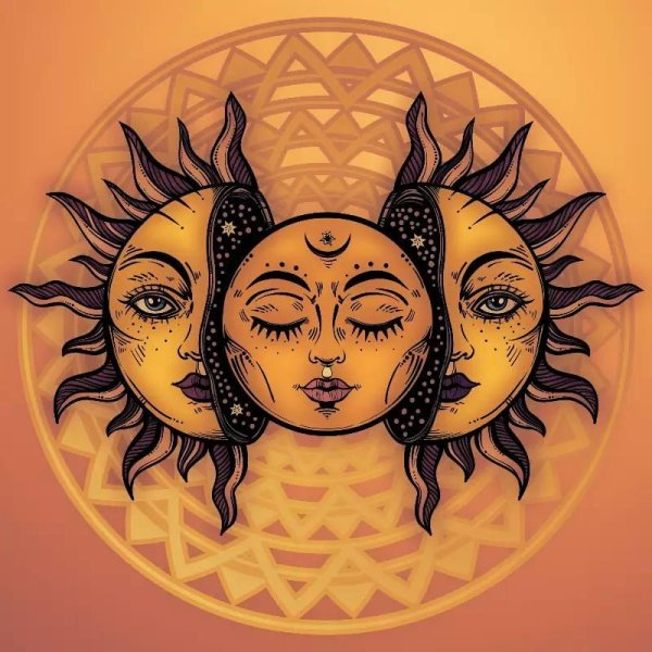 Солнце обнимает луну