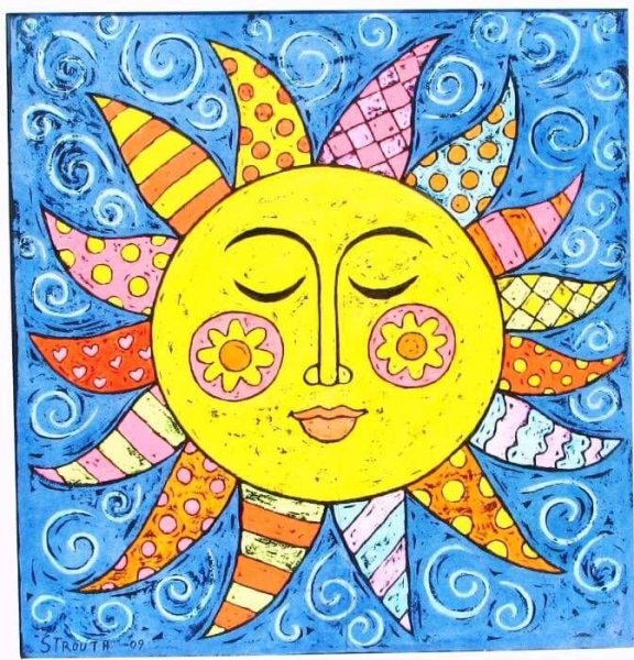 Тату солнце и Луна эскиз