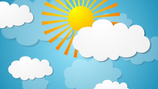 Мультяшное небо с солнцем