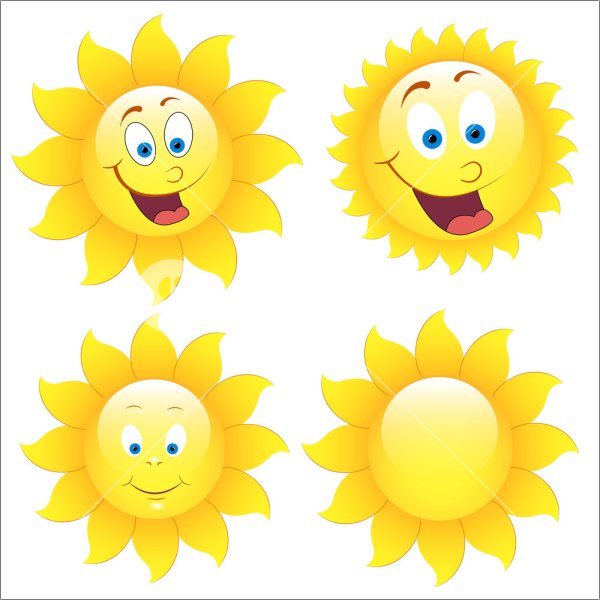 Солнышко с разным настроением