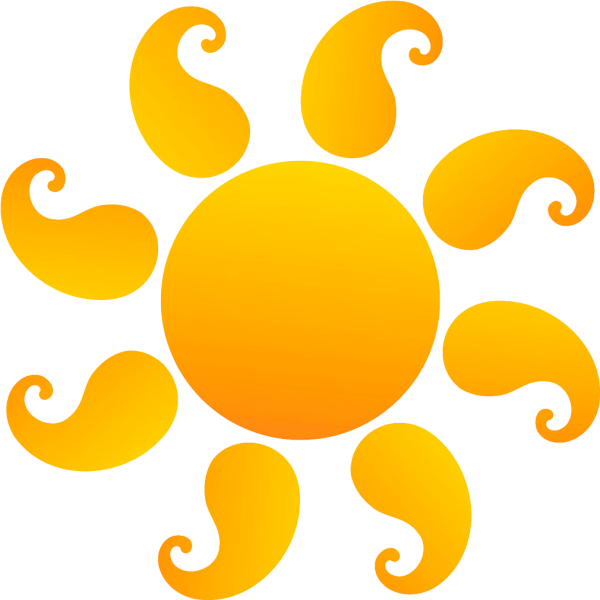 Солнце трафарет цветной