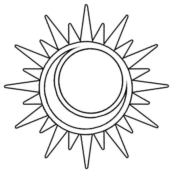 Солнце раскраска для детей