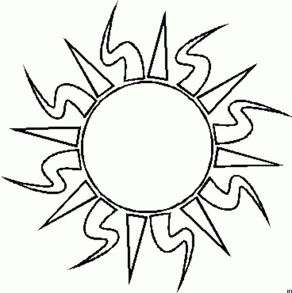 Солнышко раскраска для малышей