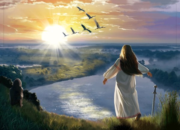 Девушка на рассвете