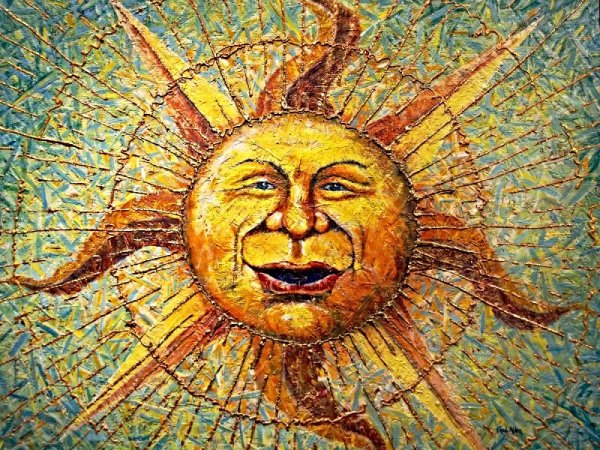 Человек с головой солнца