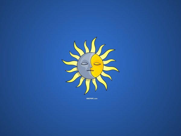 Солнце на синем фоне