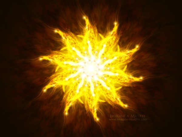 Солнце с огненными лучами