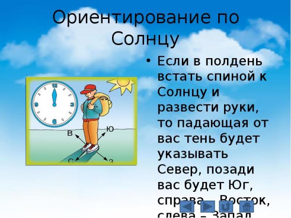 Ориентирование на местности по часам