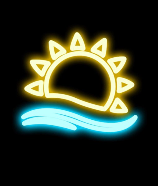 Synthwave солнце горы