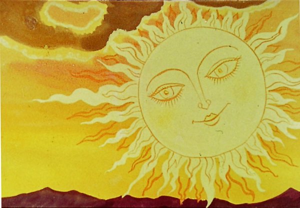 Солнце на небе без облоко