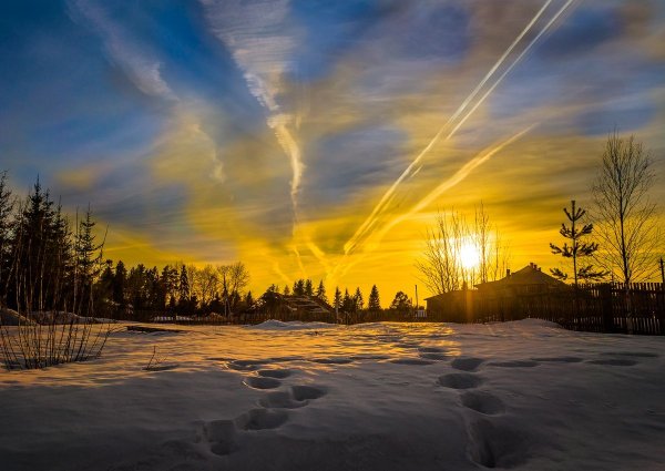 Закат солнца весной