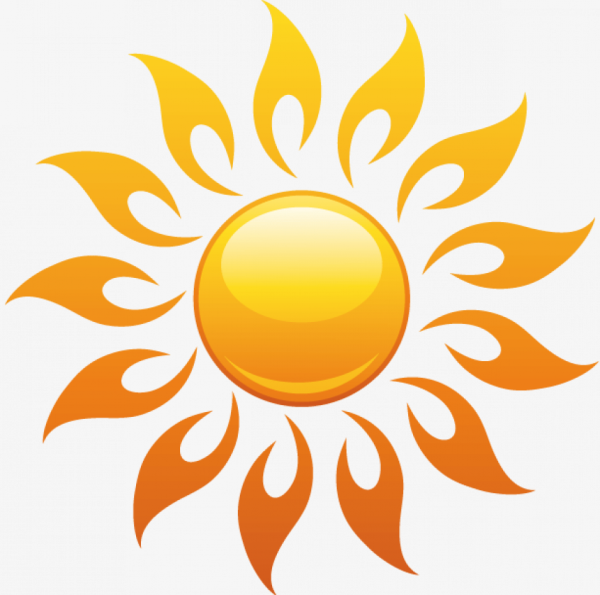 Солнце на белом фоне