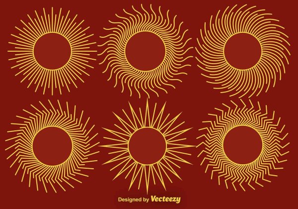 Солнце штрихами