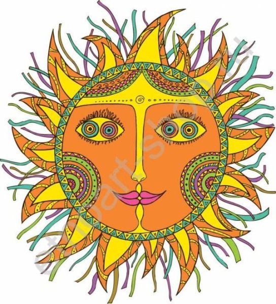 Солнышко рисунок карандашом