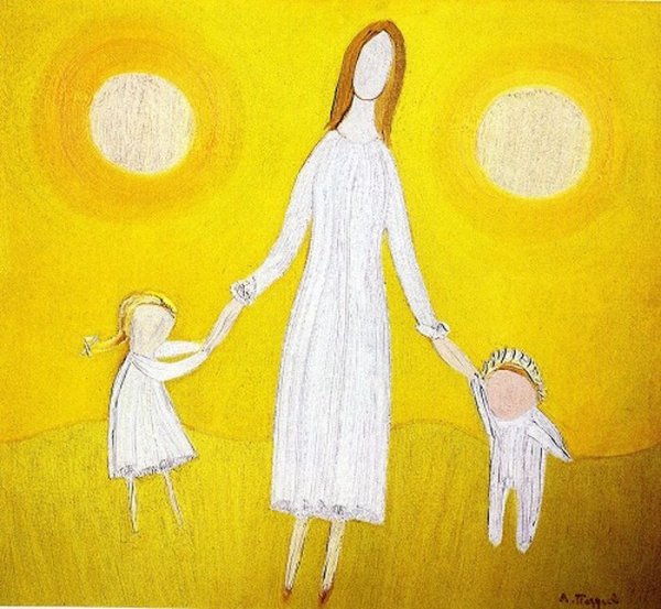 Образ мамы с ребёнком рисунок