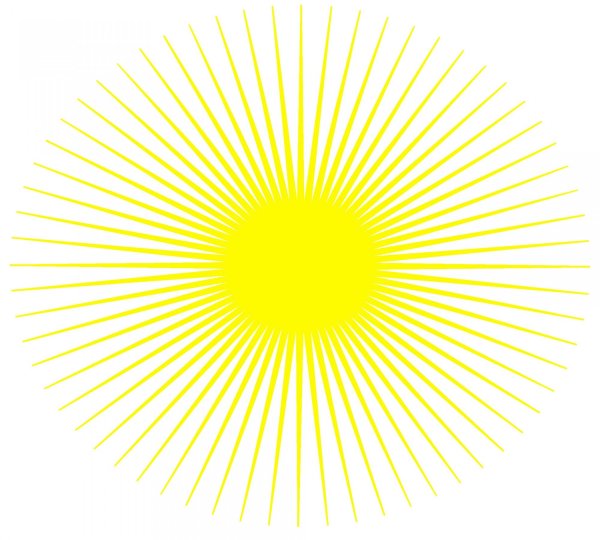Графическое солнце с лучами