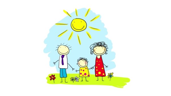 Рисунки семьи под солнцем