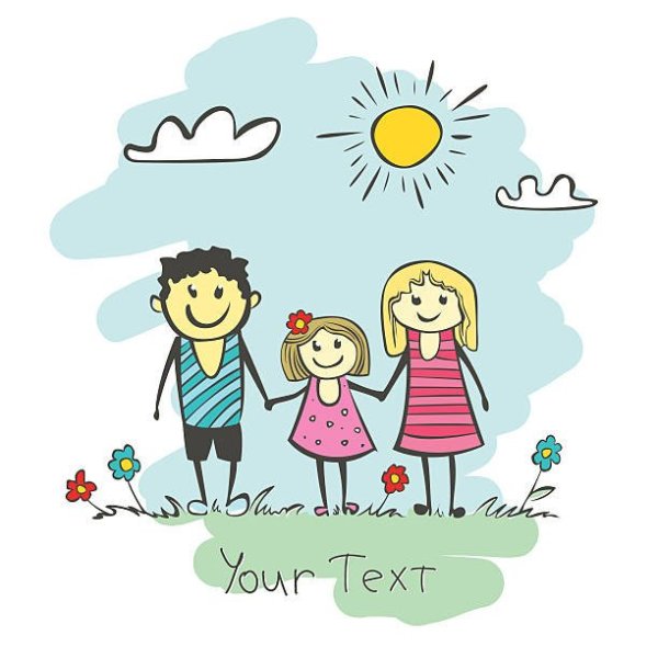 Папа мама и дочь иллюстрация