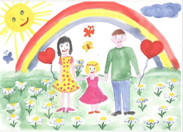 Раскраска семья для малышей