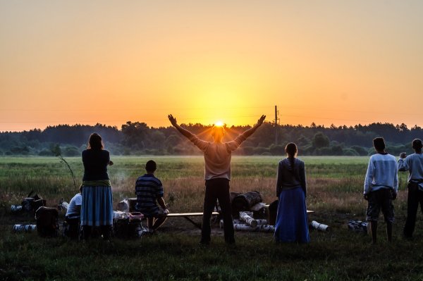 Рассвет дети встреча солнца