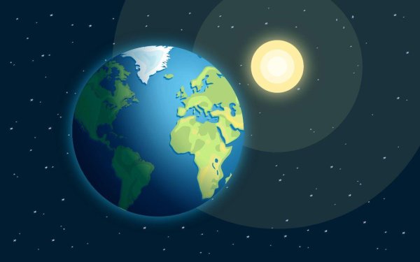 Солнце и земля на белом фоне