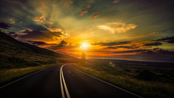 Дорога закат