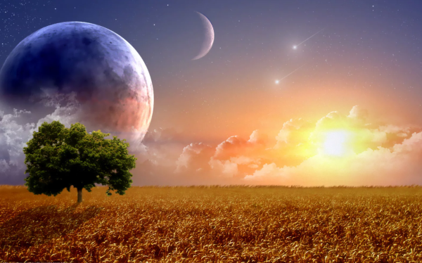 Планеты на фоне природы